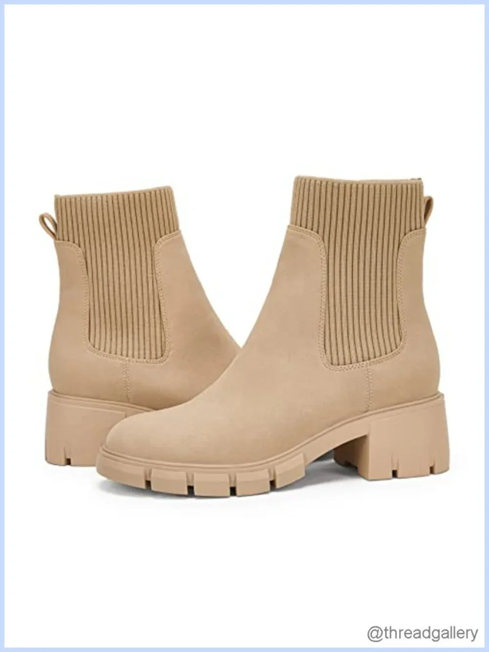 Women's Platform Ankle Boots Chunky Block Heel Chelsea Booties Lug Sole